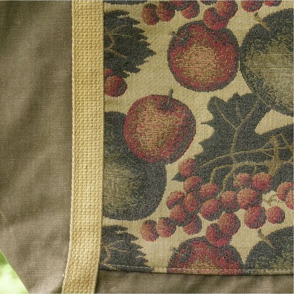 Vintage 90s Handmade Medieval Fruit Tapestry Tote Bag - Picture 5 of 7